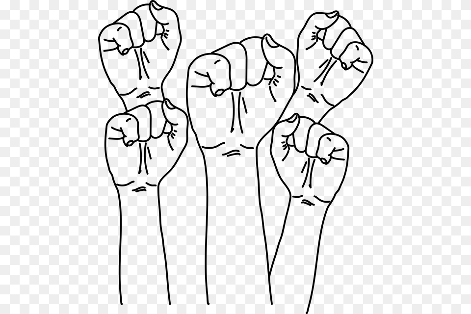 Fist Cuffs Hands Top Hand Puno Gesture Force Fist In The Air, Gray Free Transparent Png