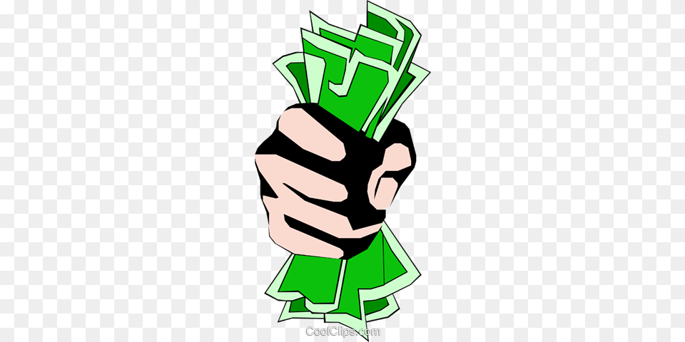 Fist Full Of Dollars Royalty Vector Clip Art Illustration, Body Part, Hand, Person, Recycling Symbol Png