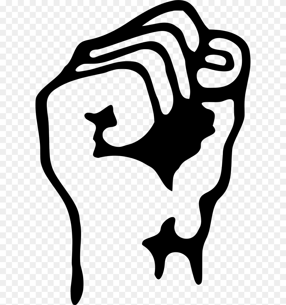 Fist Hand Silhouette Power Action Fingers Curled Power Of Common Man, Gray Free Png Download