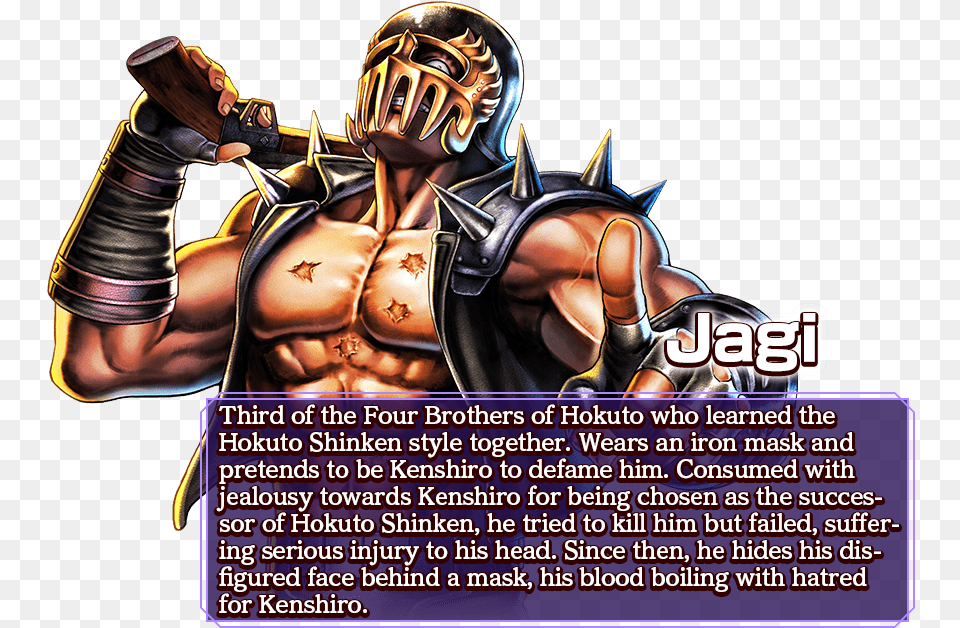 Fist Of The North Star Legends Revive Jagi Fist Of The North Star, Helmet, Publication, Person, Man Png