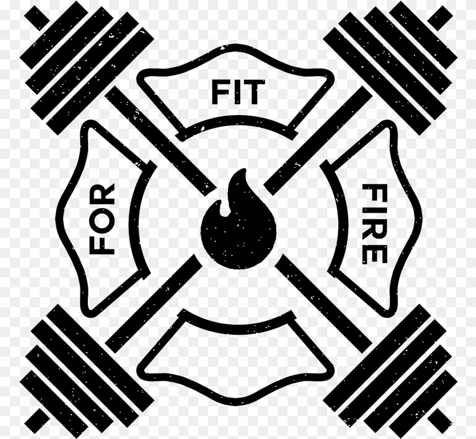 Fit For Fire Logo Body Builder Women Svg, Gray Free Png Download