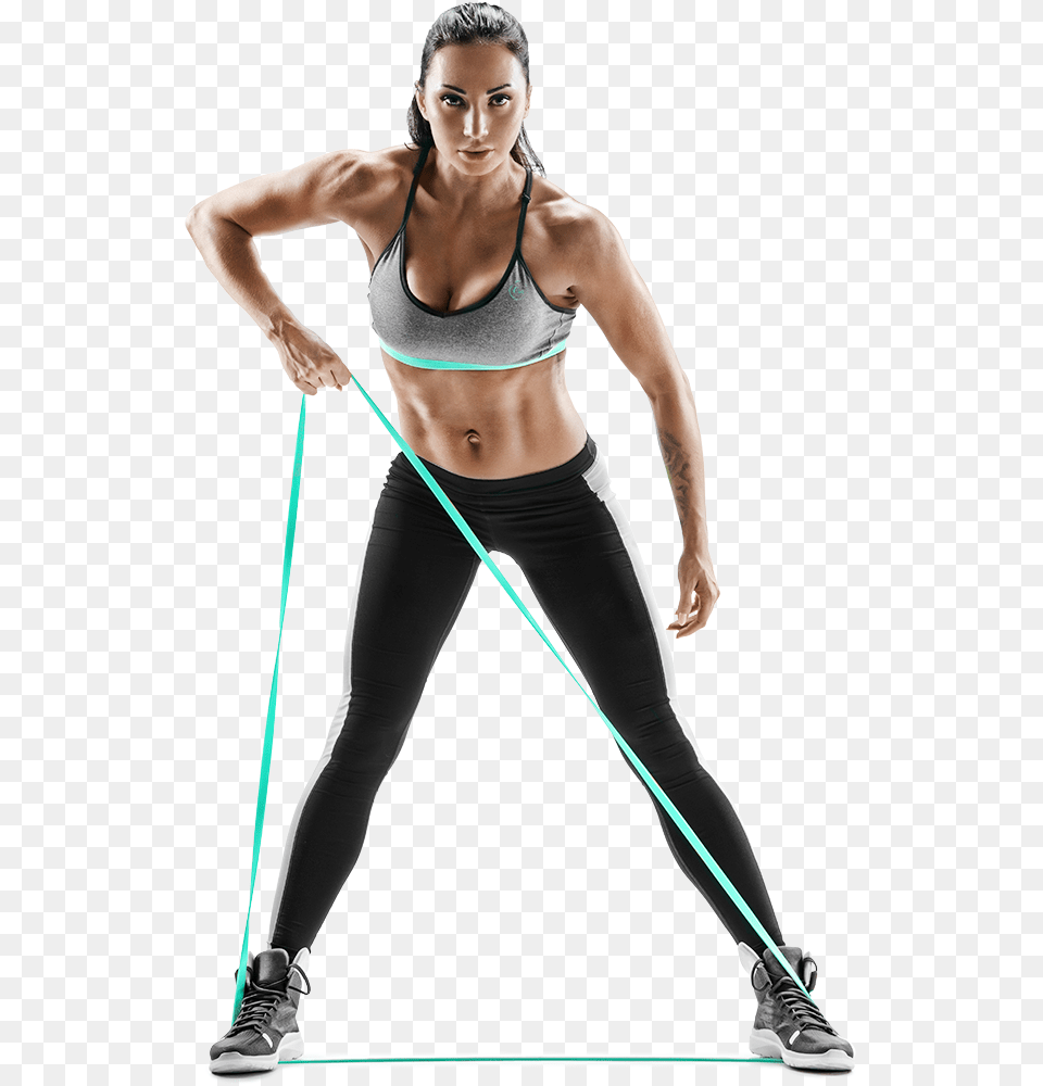 Fit Woman Stretching Fitness Rubber Bands, Adult, Female, Person, Clothing Png