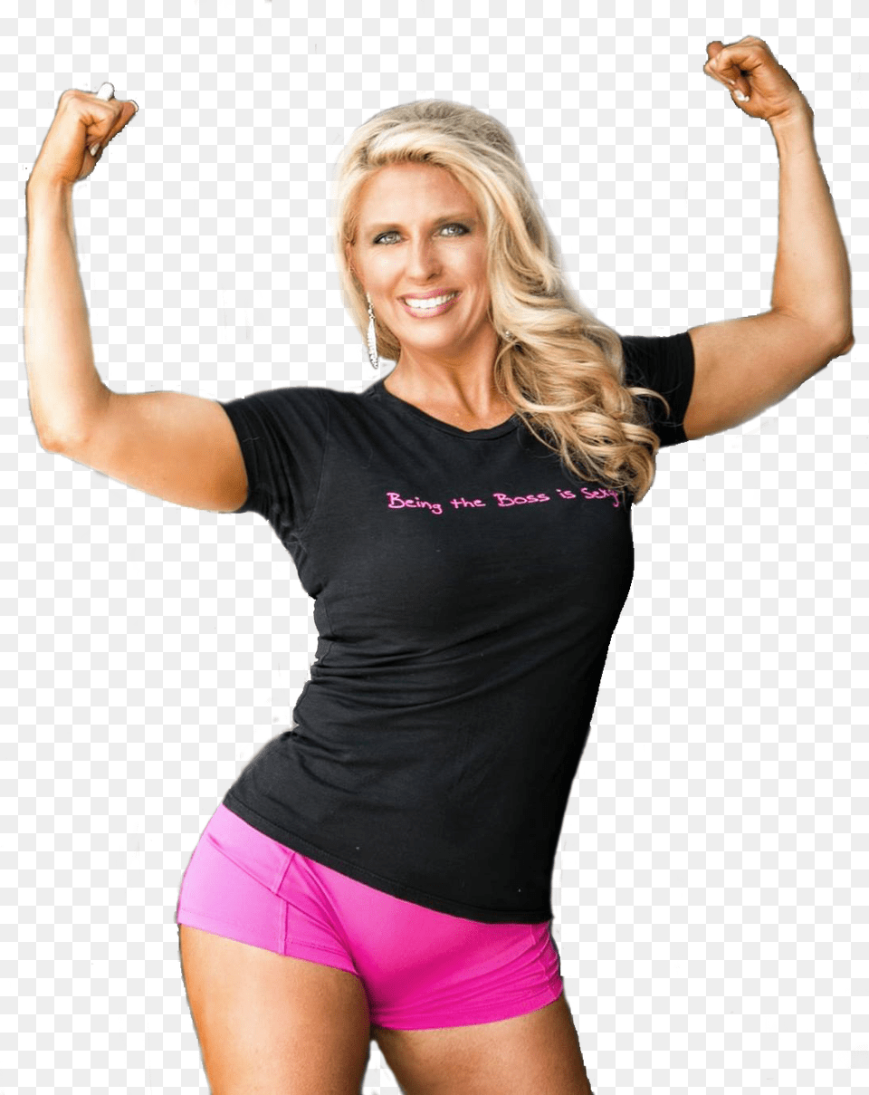 Fitness, Blonde, Clothing, T-shirt, Shorts Free Png