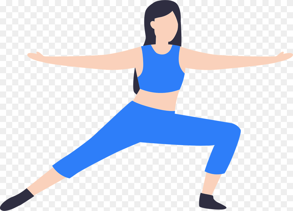 Fitness Clipart, Person, Sport, Warrior Yoga Pose, Working Out Png Image