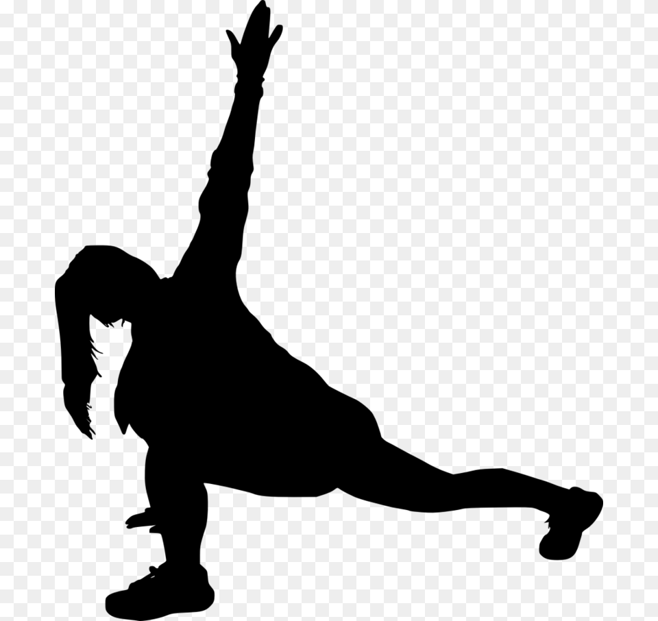 Fitness Silhouette Exercise, Gray Free Png