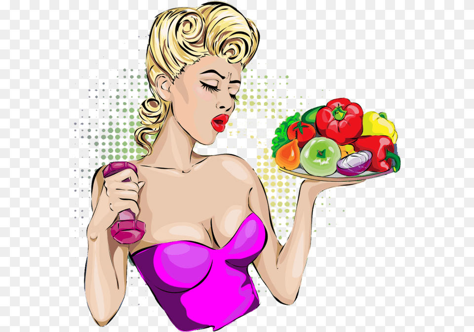 Fitness Woman With Vegetable Searchpng Immagini Pin Up Fitness, Adult, Person, Female, Head Free Png Download