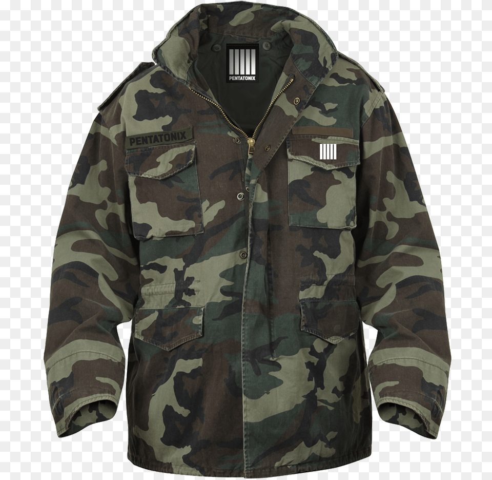 Five Bars Camo Jacket M65 Field Jacket Vintage, Clothing, Coat, Military, Military Uniform Free Png