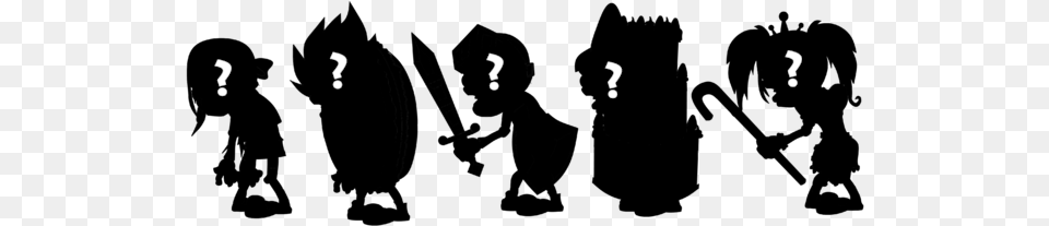Five Blacked Out Zombies Plants Vs Zombies, Silhouette, Text Free Png Download