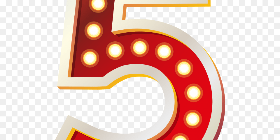 Five Clipart Gold Number, Symbol, Text, Disk Png Image