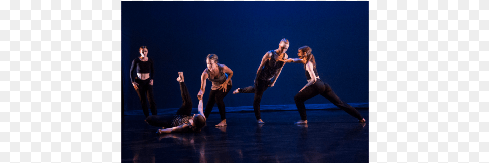 Five Dancers On Stage Modern Dance, Dancing, Group Performance, Leisure Activities, Person Free Png