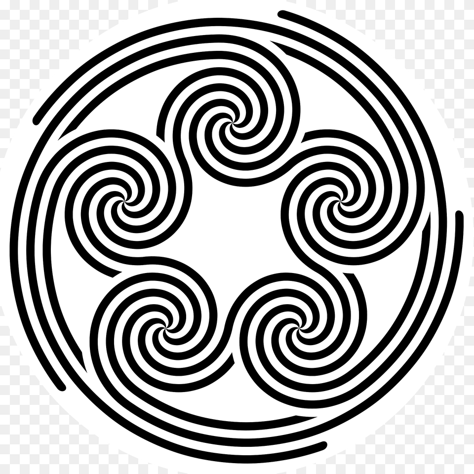 Five Fivefold Spirals Quintuple Pentaskelion Clipart, Spiral Png