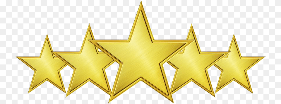 Five Gold Stars Image 5 Star Icon, Star Symbol, Symbol, Architecture, Building Png