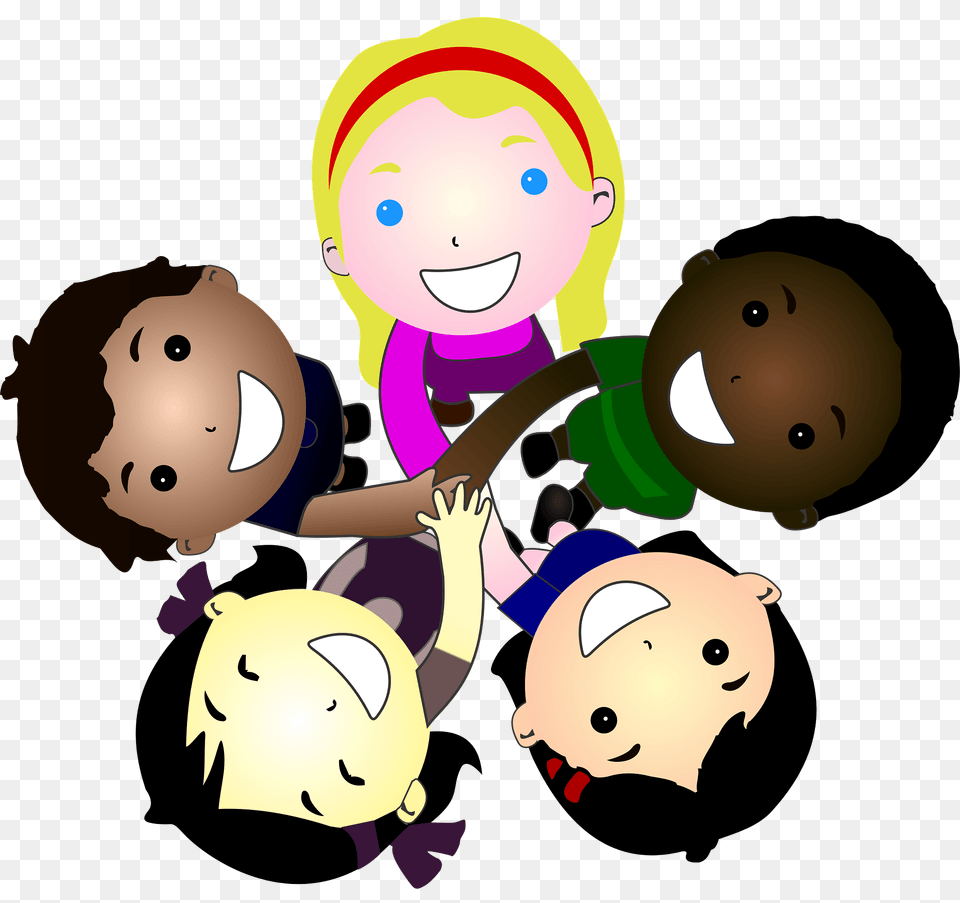 Five Kids Joining Hands Together Clipart, Person, People, Face, Head Free Transparent Png