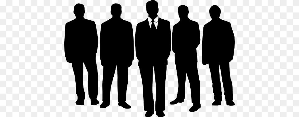 Five Men In Black, Silhouette, Male, Adult, Person Free Png