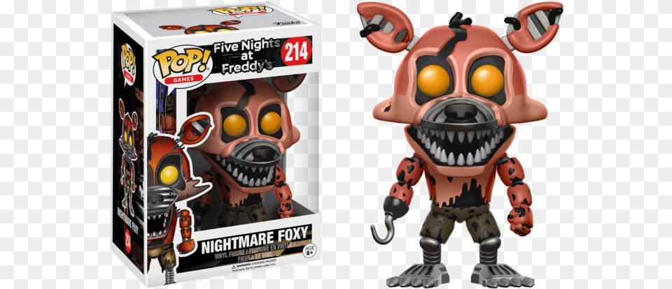 Five Nights At Freddy39s Nightmare Foxy Pop Vinyl Figure, Robot, Book, Comics, Publication Png Image