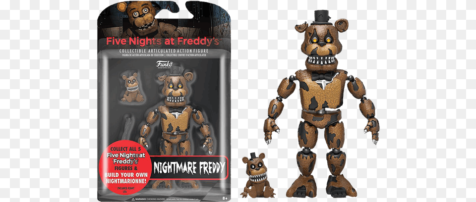 Five Nights At Freddy39s Nightmare Freddy Action Figure, Figurine, Teddy Bear, Toy Png Image