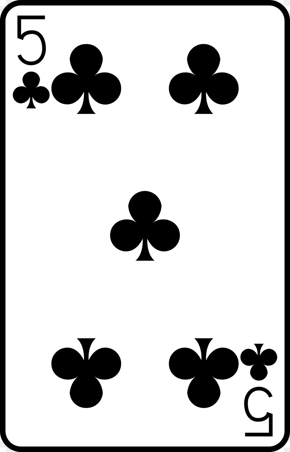 Five Of Clubs Clipart Free Png Download