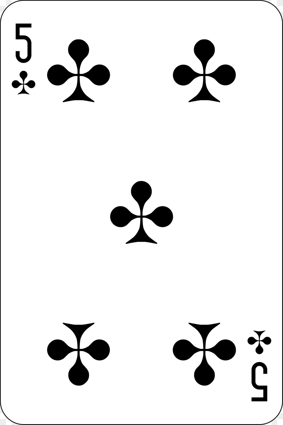 Five Of Clubs Clipart, Stencil, Symbol Png Image