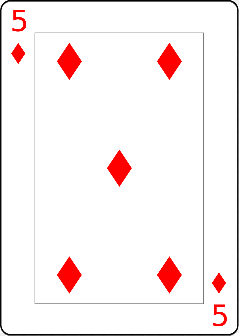 Five Of Diamonds Clipart Free Png Download