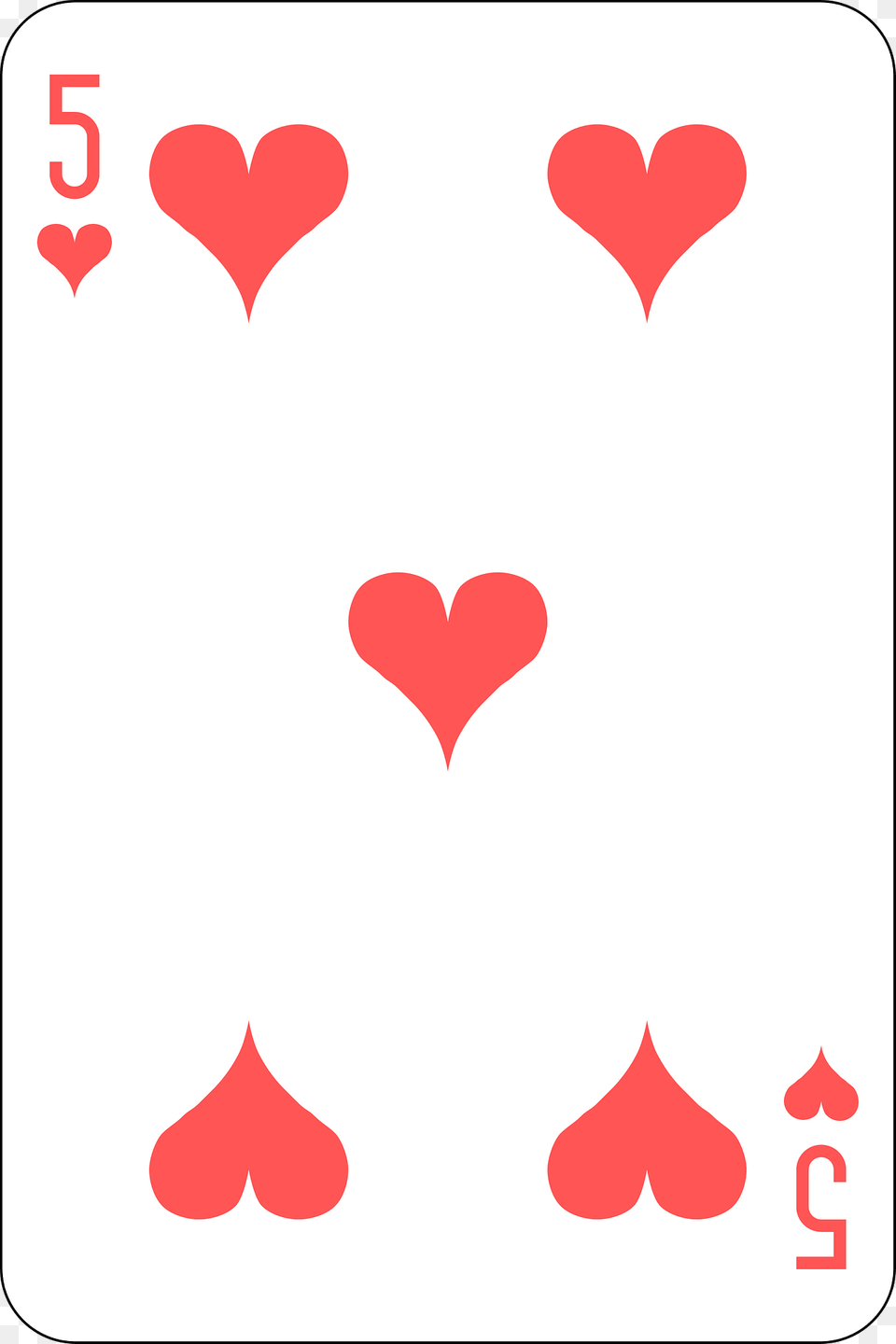 Five Of Hearts Clipart Png Image