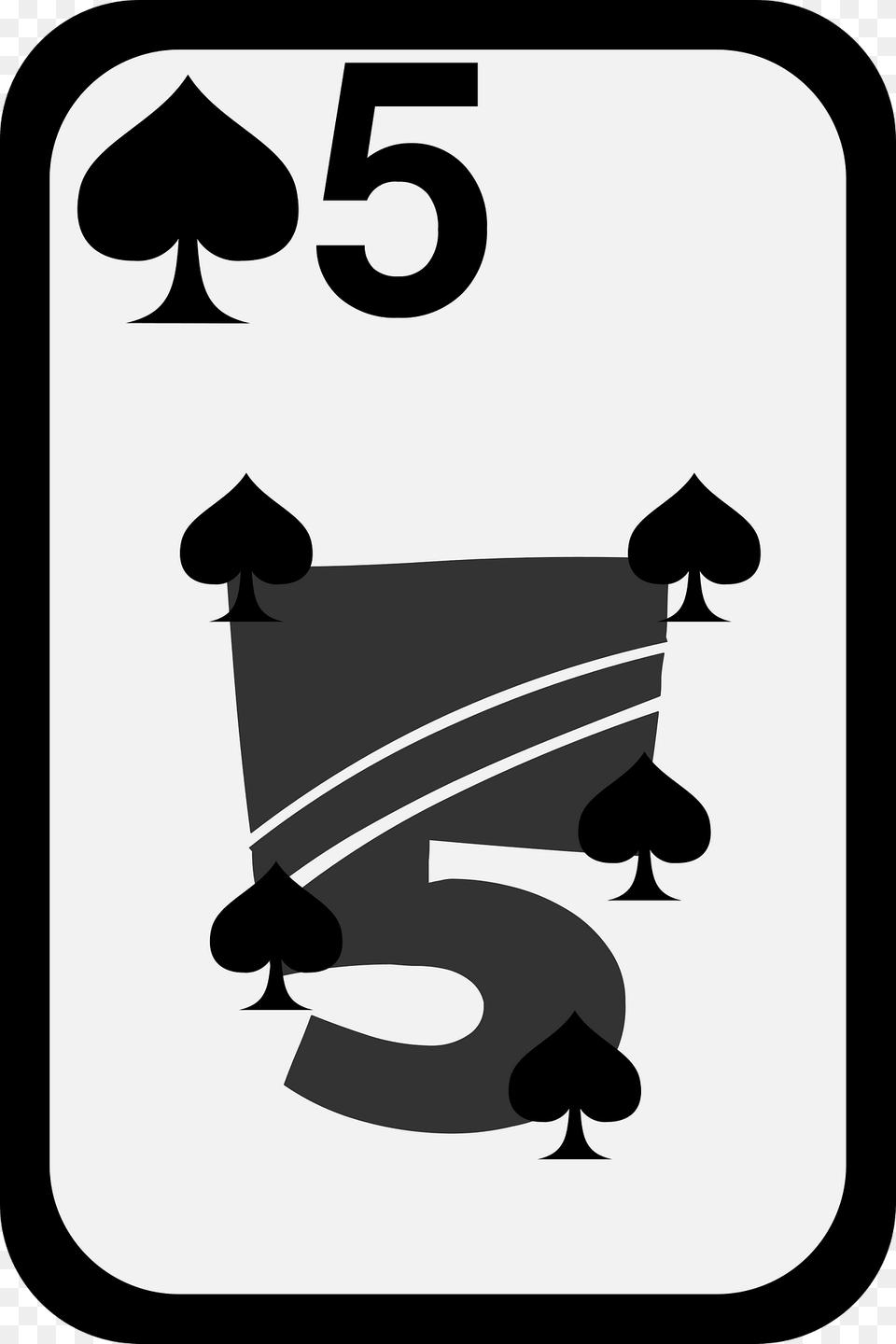 Five Of Spades Clipart, Symbol, Text, Number, Device Free Png