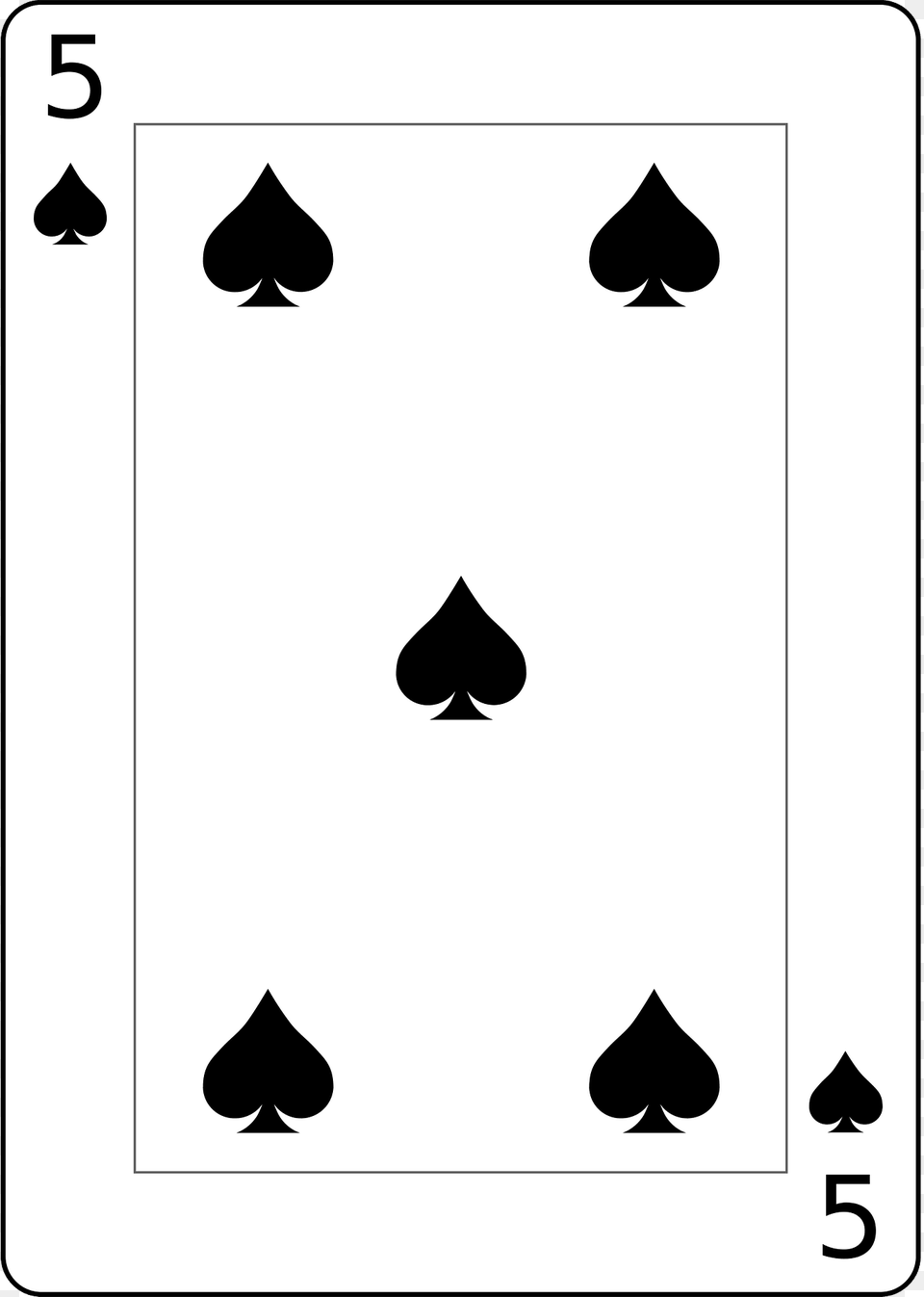 Five Of Spades Clipart, Stencil Png Image