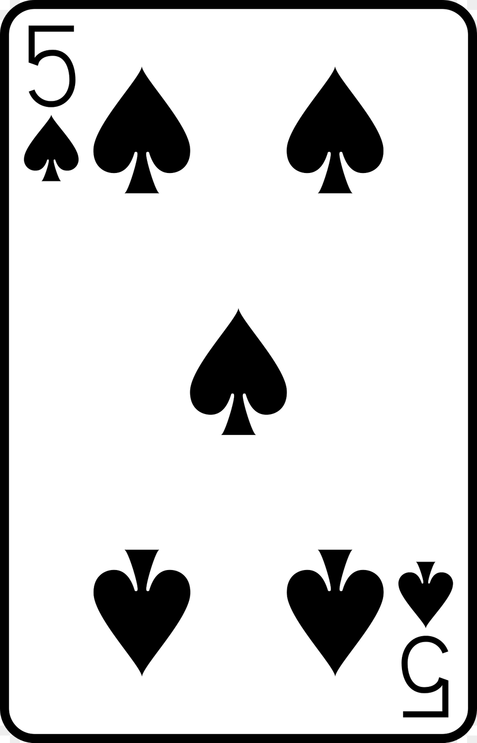 Five Of Spades Clipart, Symbol, Sign Png Image