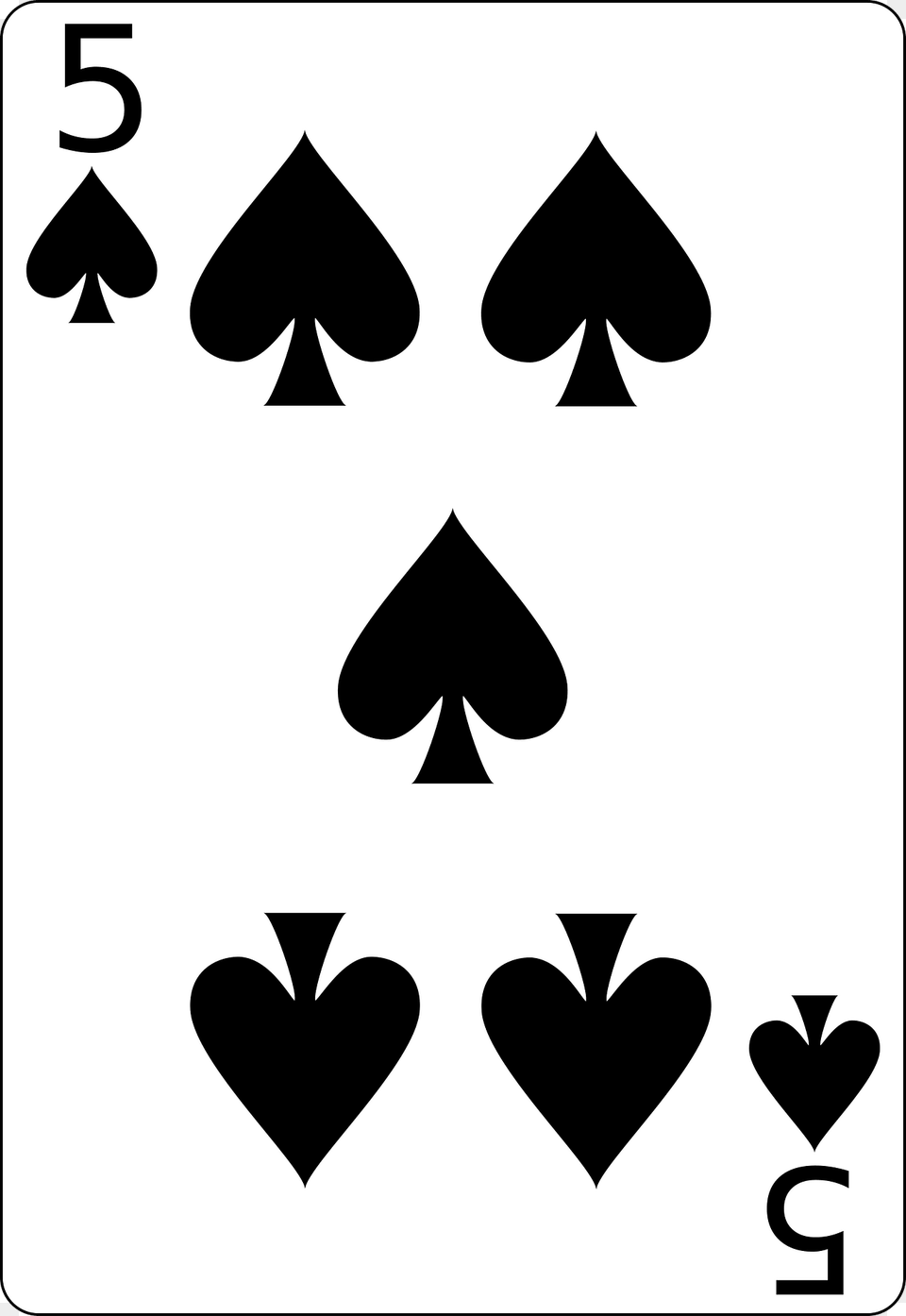 Five Of Spades Clipart, Stencil, Symbol Free Png