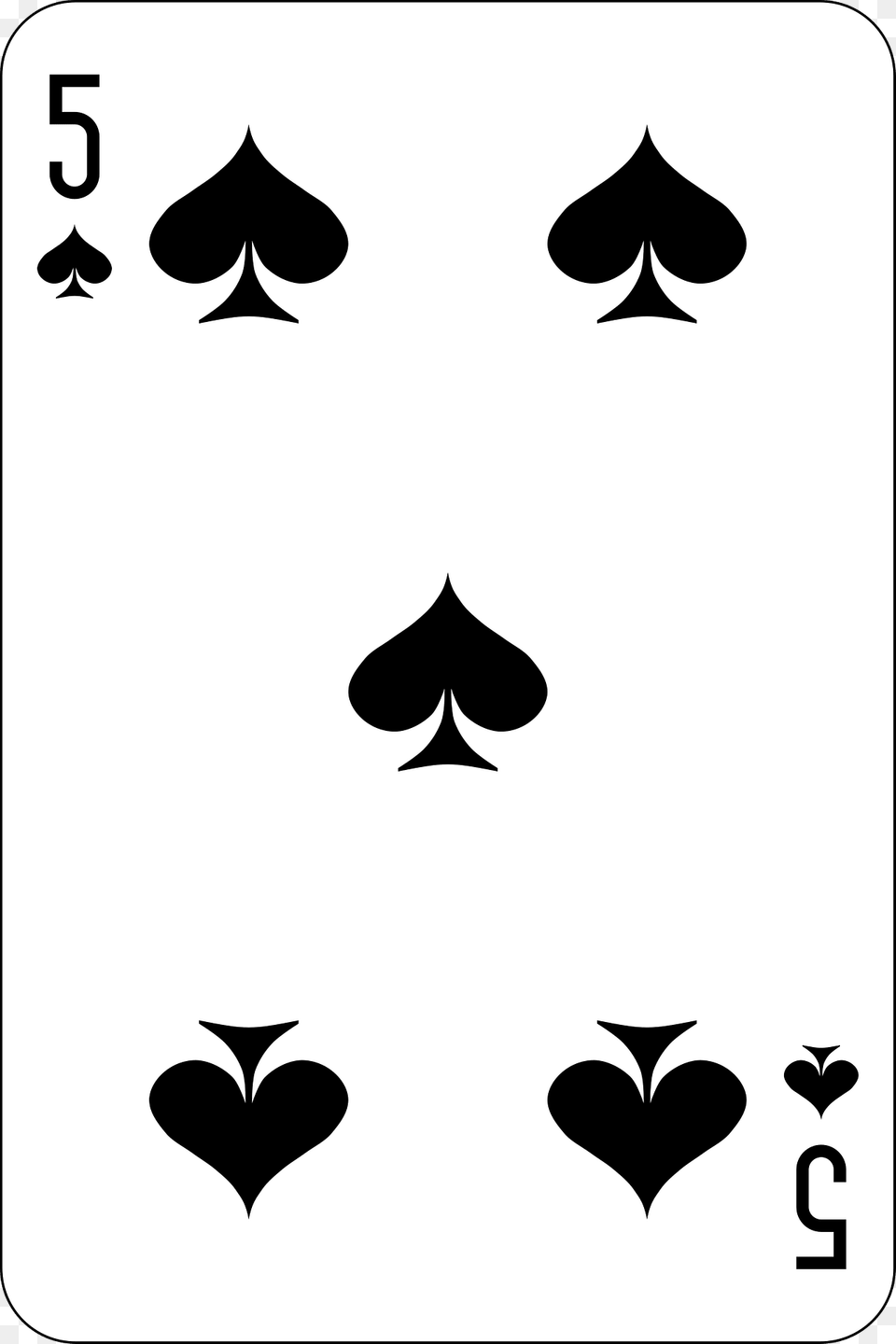 Five Of Spades Clipart, Stencil, Symbol Png
