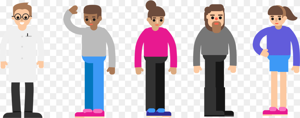 Five People Are Standing In A Line People Next To Each Other Clipart, Sleeve, Clothing, Long Sleeve, Person Free Transparent Png