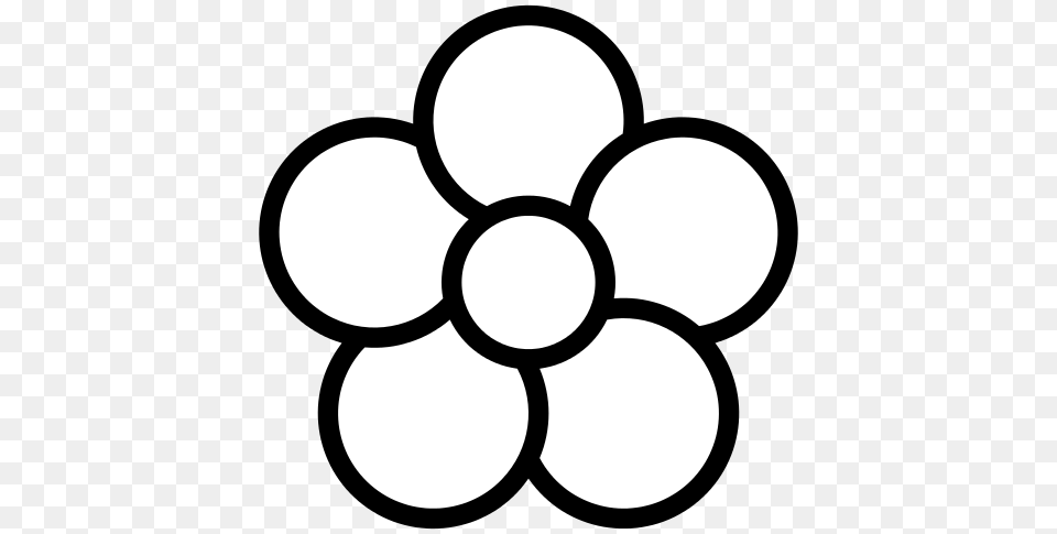Five Petal Flower Icon White, Stencil, Astronomy, Moon, Nature Png