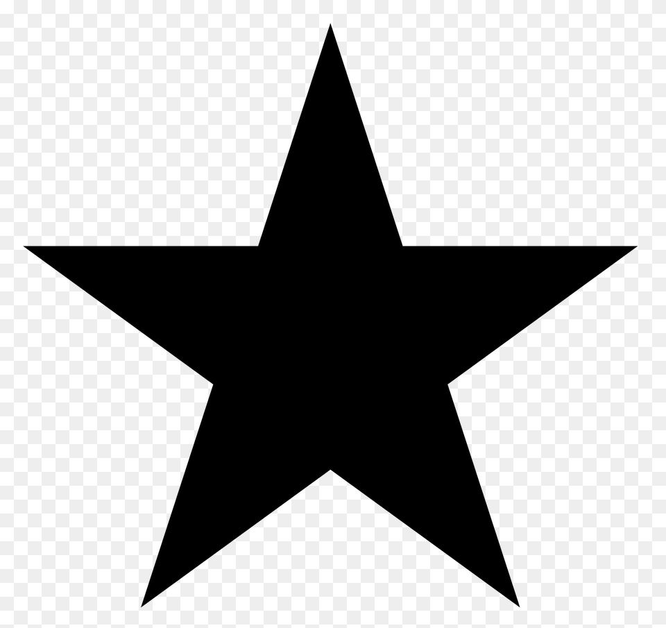 Five Pointed Star Solid, Gray Png