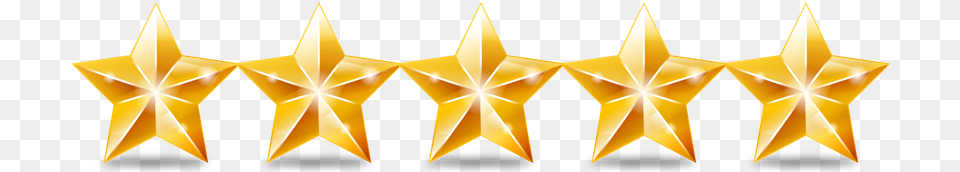 Five Star Review, Lighting, Star Symbol, Symbol, Gold Png Image