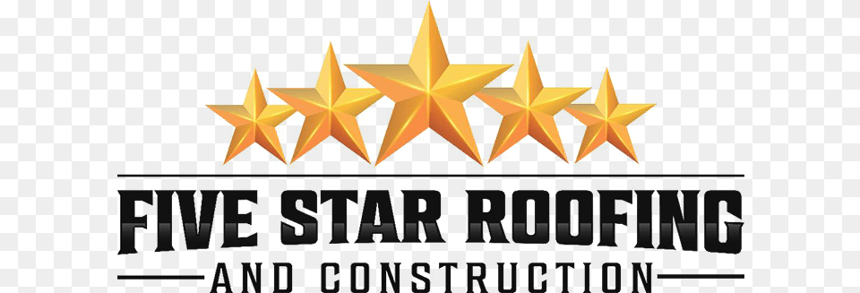 Five Star Roofing Construction Logos, Star Symbol, Symbol, Architecture, Building Free Transparent Png