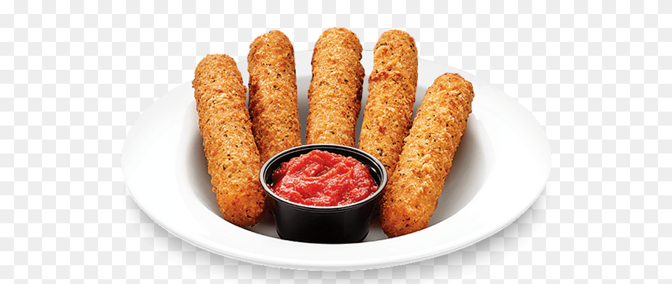 Five Thick Mozzarella Sticks Coated With Italian Breadcrumbs Ihop Monster Mozza Sticks, Food, Ketchup, Bread Png Image