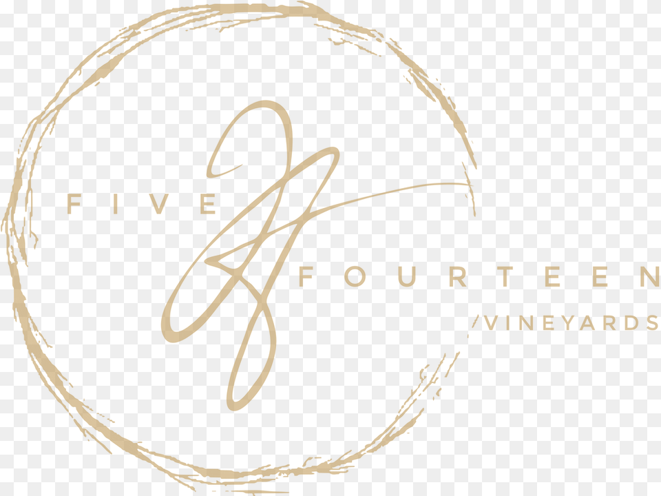 Fivefourteenvineyards Logo Gold Banner Five Fourteen Vineyards, Handwriting, Text Free Png Download