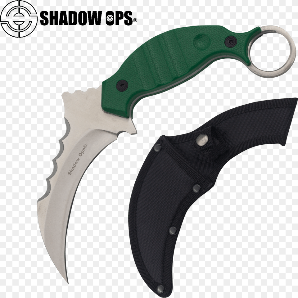 Fixed Blade Karambit Combat Knife With Sheath Panther Combat Knife, Dagger, Weapon, Axe, Device Free Png Download