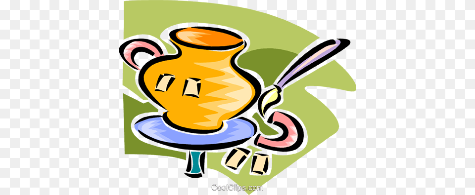 Fixing A Broken Vase Royalty Free Vector Clip Art Illustration, Jar, Pottery, Smoke Pipe, People Png