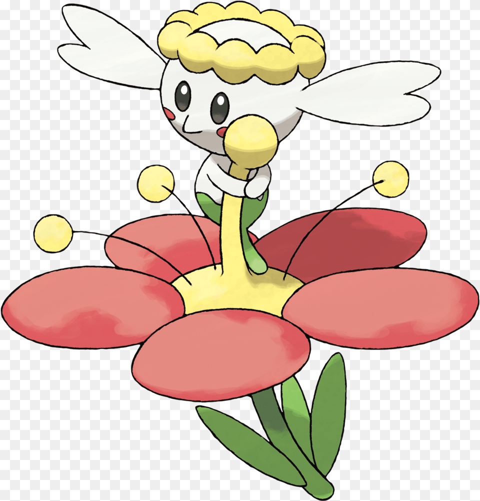 Flabebe Pokemon, Flower, Plant, Cartoon, Petal Free Png