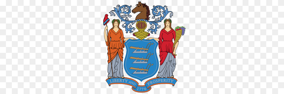 Flag And Coat Of Arms Of New Jersey, Adult, Female, Person, Woman Png Image