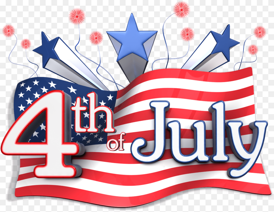 Flag Behind Fourth Of July Text 1600 Clr Happy Of July, American Flag, Dynamite, Weapon Free Png Download