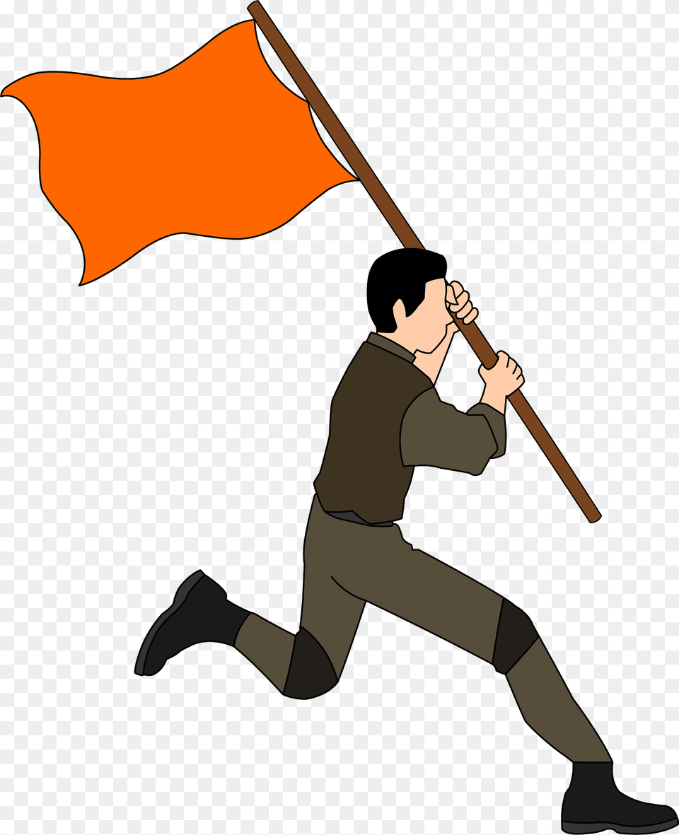 Flag Carrier Clipart, Person, People, Adult, Man Png Image