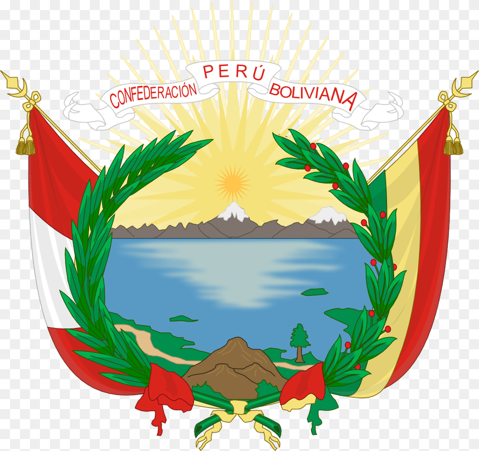 Flag Coat Of Arms Peru Bolivian Confederation Coat Of Arms, Furniture, Emblem, Symbol Png