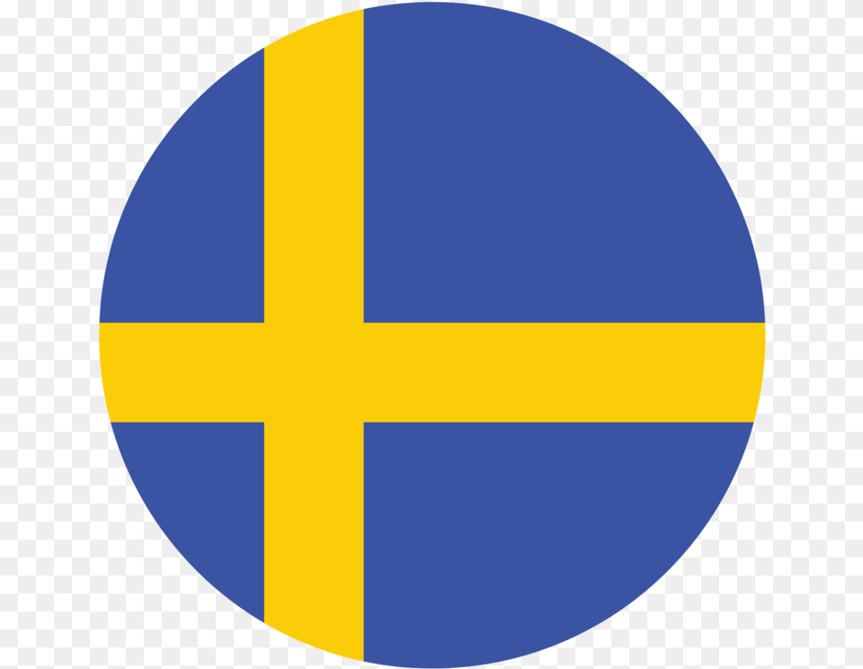 Flag Country Sweden Circle, Cross, Symbol, Disk, Logo Free Transparent Png