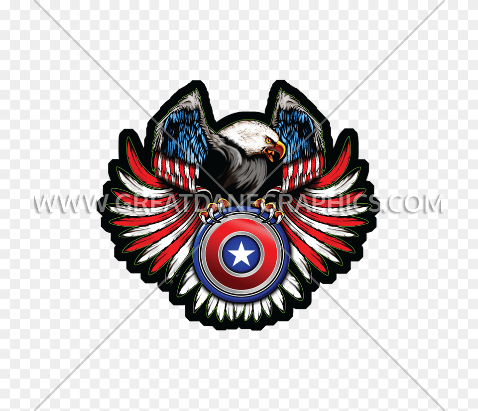 Flag Eagle Wings Production Ready Artwork For T Shirt Printing, Emblem, Symbol, Animal, Bird Png Image