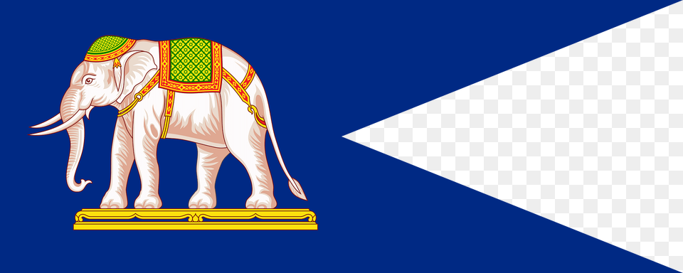 Flag For A Commodore Of The Royal Siamese Navy 1897 Clipart, Animal, Elephant, Mammal, Wildlife Free Transparent Png