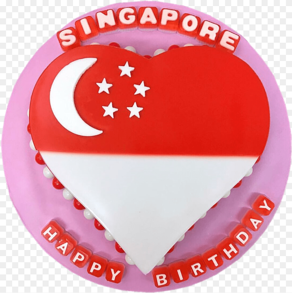 Flag Heart, Birthday Cake, Cake, Cream, Dessert Free Png Download