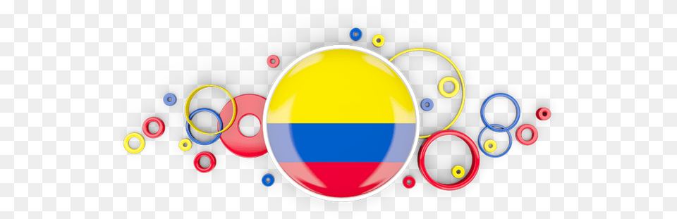 Flag Icon Of Colombia At Format Circle Background Colombia Flag, Sphere, Art, Graphics, Disk Free Transparent Png