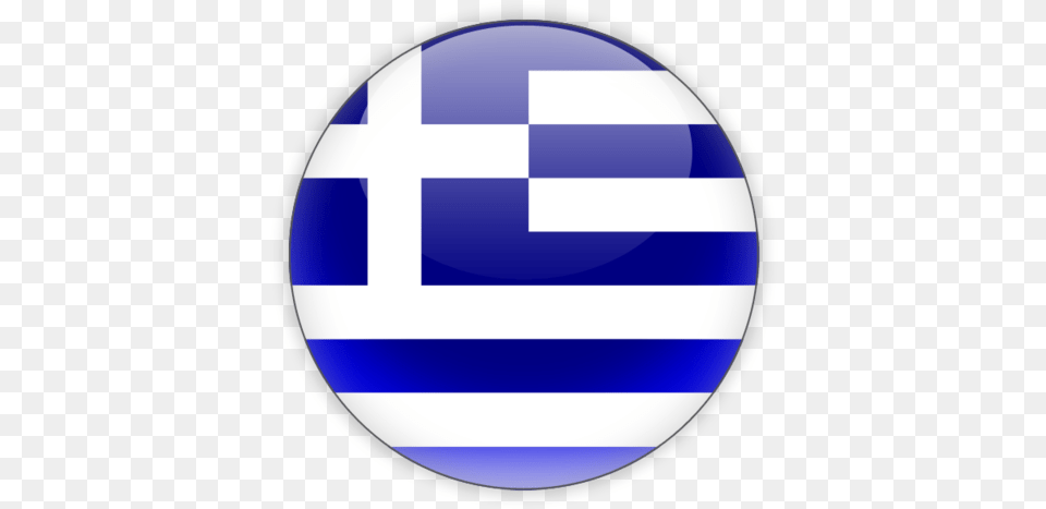 Flag Icon Of Greece At Format Greece Flag Circle, Sphere, Disk, Logo, Ball Free Png