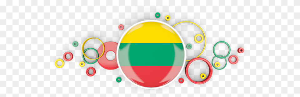 Flag Icon Of Lithuania At Format Transparent Kenyan Flag, Sphere, Art, Graphics, Disk Free Png Download
